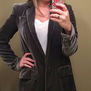 Club Monaco Gray Trapeze Velvet Blazer size 6